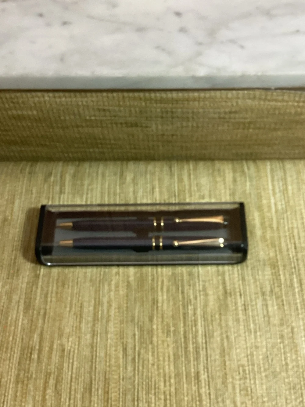 Classic Blue and Gold Ballpoint Pen Set